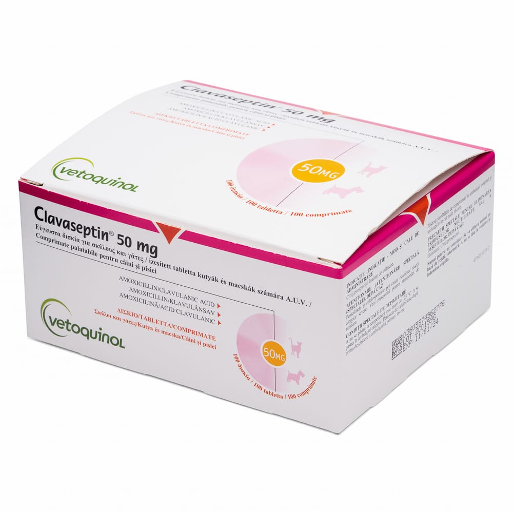 Clavaseptin 50 mg – équivalent KESIUM / BIOCLAMOX –  Boîte 10 comprimés
